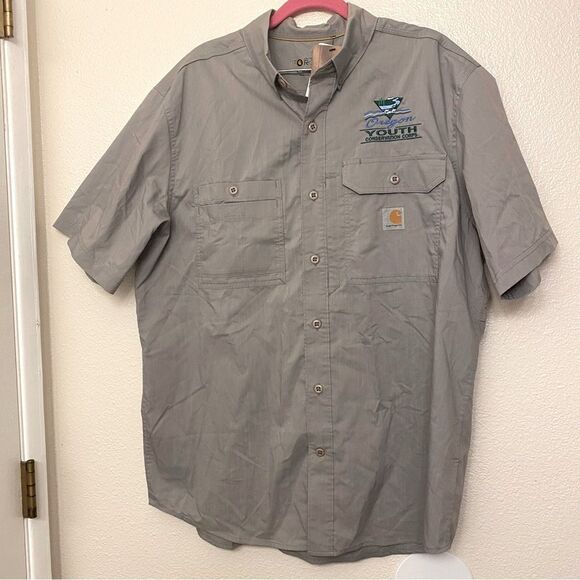 Carhartt Force Ridgefield gray Short Sleeve Shirt Oregon Youth Conservation L - Picture 1 of 11